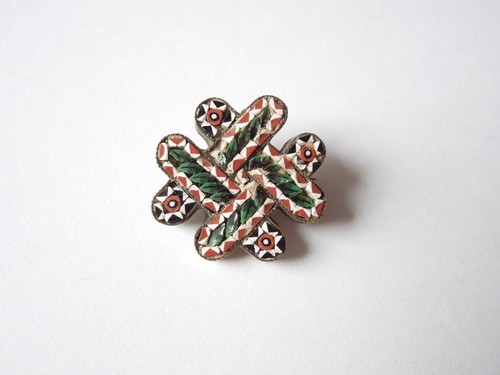 Antike mikromosaik brosche - mikromosaik,