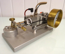 Liegender Gasmotor Modell Betrieb mit Butan / Feuerzeuggas , mit Video