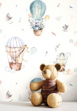 Tapete Vliestapete Blau Ballon Tiere Heißluftballon Kindertapete Jugendtapete