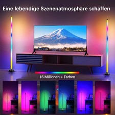 LED Stehleuchte 120cm RGBIC WLAN APP Zeitschaltuhr 200+Farben&Effekte Bodenlampe