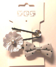 3x Haarklemmen Schleife Blume