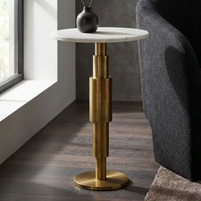 Beistelltisch Marmor Weiß