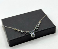 835 Silber Halskette mit Rheinkiesel (Strass Varietät) Vintage