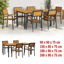 3/5/7/9-teiliges Gartentisch- und Stuhlsets aus solidem Akazienholz und Metall