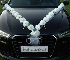 Rosen Girlanden Autoschmuck Hochzeit – Deko Girlande mit Saugnäpfen Weiß