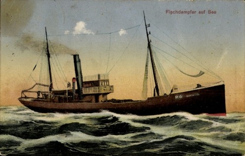 Fischdampfer auf see - fischdampfer,