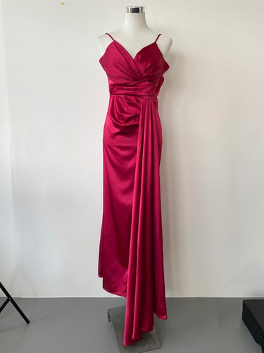 Satin abendkleid rot - abendkleid, in