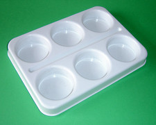 6 TIEFE WELL KUNST FARBPALETTE KÜNSTLER MALUNG MISCHTABLETT BLÖCKE PULVERPOSTER