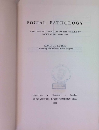 Social pathology systematic - pathology:,