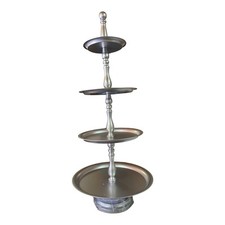 Deko-Etagere - 4 Ebenen - Silber  lackiertes Metall - von Abella - NEU OVP