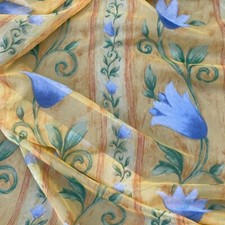 10 m blau TULPEN Voile Stoff