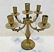 Art Deco Kerzenständer Messing 5 flammiger Kerzenhalter Tischlampen Leuchte (5)