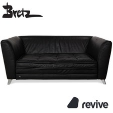 Bretz Monster Leder Dreisitzer Schwarz manuelle Funktion Sofa Couch Schlafsofa