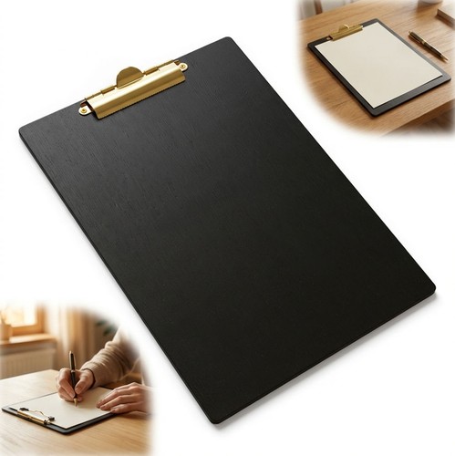 Holz clipboard schwarz - schwarz, mit