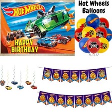 Hot Wheels Geburtstagsdekorationen Ballons, Themenbanner Hängebregel Kulisse