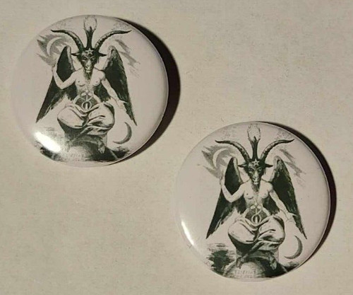 Baphomet button black metal - black,