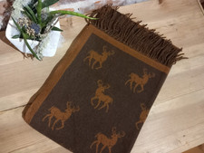 Schal Hirsche dunkelbrau braun