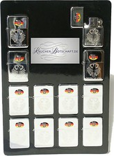 12 x Benzin Zippo Form Benziner DEUTSCHLAND GERMANY chrom poliert auf Display