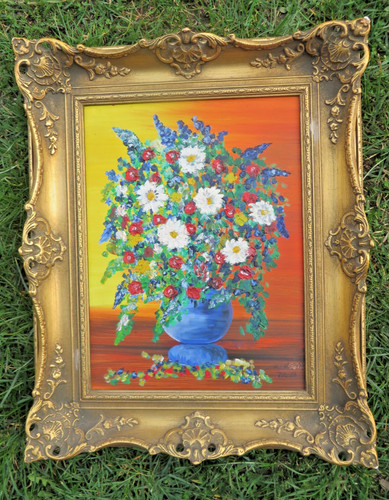Hübsches wandbild blumen - wandbild, in