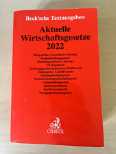 Beck Aktuelle Wirtschaftsgesetze 2022: Guter zustand 