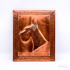 Vintage Wandbild aus Kupfer Schnauzer Riesenschnauzer Scottish Terrier Handmade