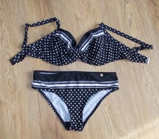 2-tlg. Bikini schwarz/weiß, Gr. 38