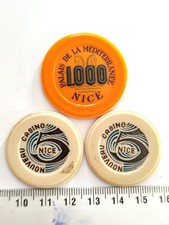 Paket 3 Wertmarken Kasino Nice