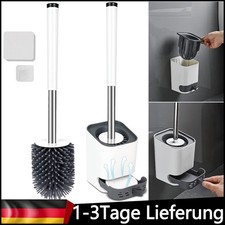 WC-Bürste Silikon Toilettenbürste Klobürste Wandmontage Bürstengarnitur Bürste