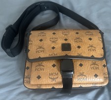 MCM Aren Messenger Bag Visetos Cognac