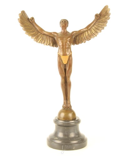 Bronze statue ikarus art - bronze, déco