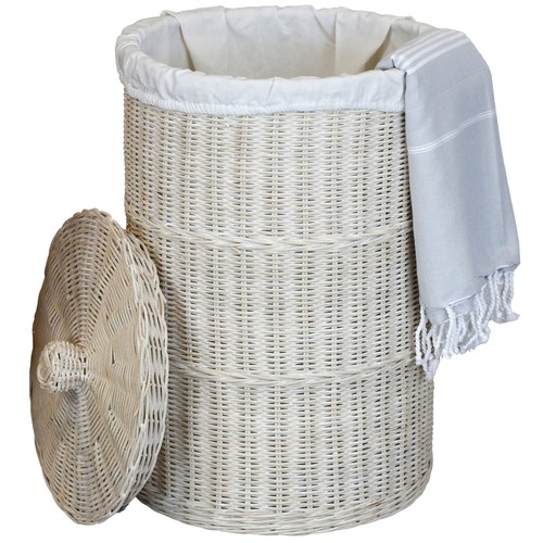 Wäschekorb mit deckel rattan - mit,