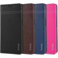  Echt Lederhülle mit Kartenfach Hülle Handyhülle Klapphülle Handytasche Case