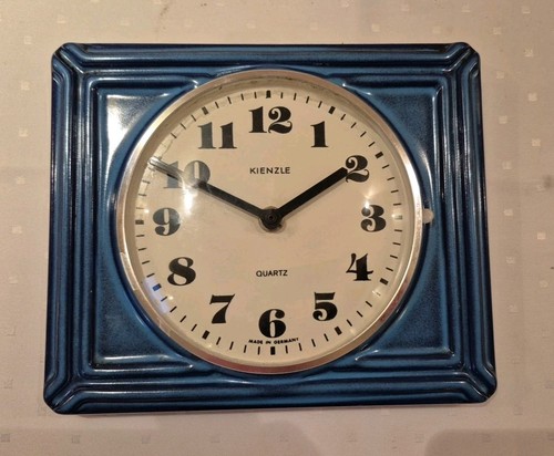 Kienzle keramik wanduhr - keramik, blau