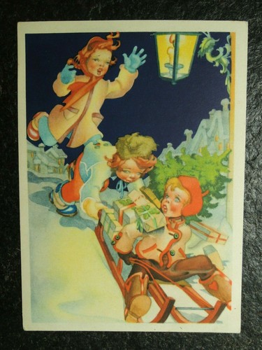 Alte kinder mit schlitten - alte,