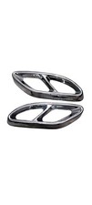 For Benz S-Class 2021-2023 Silver Titanium Rear Exhaust Muffler Tip Tail Pipe 2X