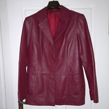Leder Jacke Damen rot bordeaux dunkelrot  Lederjacke