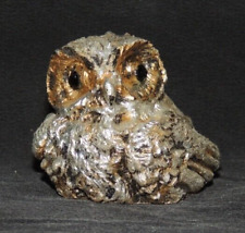 2x Eulen aus Wachs Silber/Gold Strassaugen Dekorfigur Geschenk Sammler