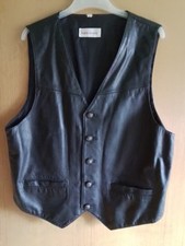 Herren Leder Weste Echtleder mit Innenfutter Gr. XL schwarz