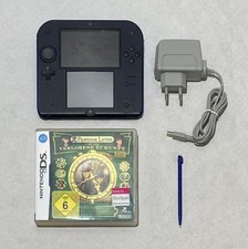 Nintendo 2DS Spielkonsole - Blau/Schwarz + Prof. Layton U. D. Verlorene Zukunft