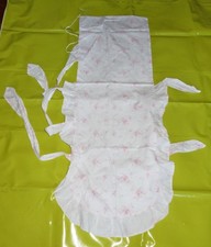 Steckkissen Taufkissen Baumwolle Baby Taufe Puppenwagen 1920/30 rotweiß Blumen