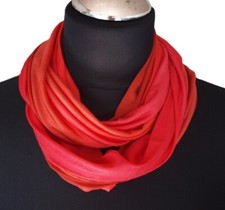 SCHLAUCHSCHAL LOOPSCHAL SEIDENJERSEY Unikat 100% reine Seide rot kreativ.atelier