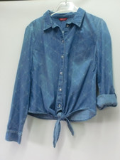 hochwertige blaue Bluse Gr. S/M