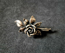 Antik Brosche Anstecknadel Rose Rosenblüte 835 Silber, TEKA, Theodor Klotz
