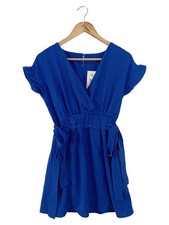 LAURA JO PARIS Damen Freizeitkleid Gr. 36/S Blau Elegant Bohemian Minikleid