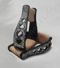 Western Show Steigbügel POKER Aluminium Pik Herz Karo Kreuz Gravur + Cut Out