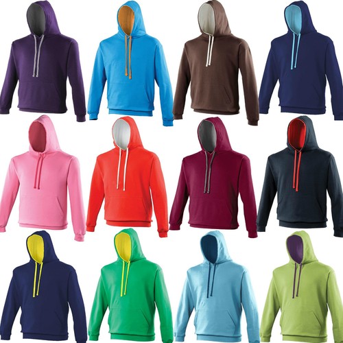 Unisex kontrast hoodie - unisex,