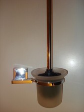 Design WC Bürste Toilettenbürste Garnitur Edelstahl Glasbehälter Glas