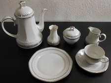 Kaffeeservice Mitterteich Bavaria, 22-tlg.mit Silberrand und Bordüre - wie Neu