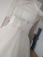 Prinzessin Brautkleid Weiß mit Glitzer Hochzeitskleid