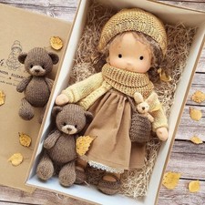 Plüsch Stoffpuppe Waldorf handgemachte erste Baby Stoffpuppe schlafender Kusche/